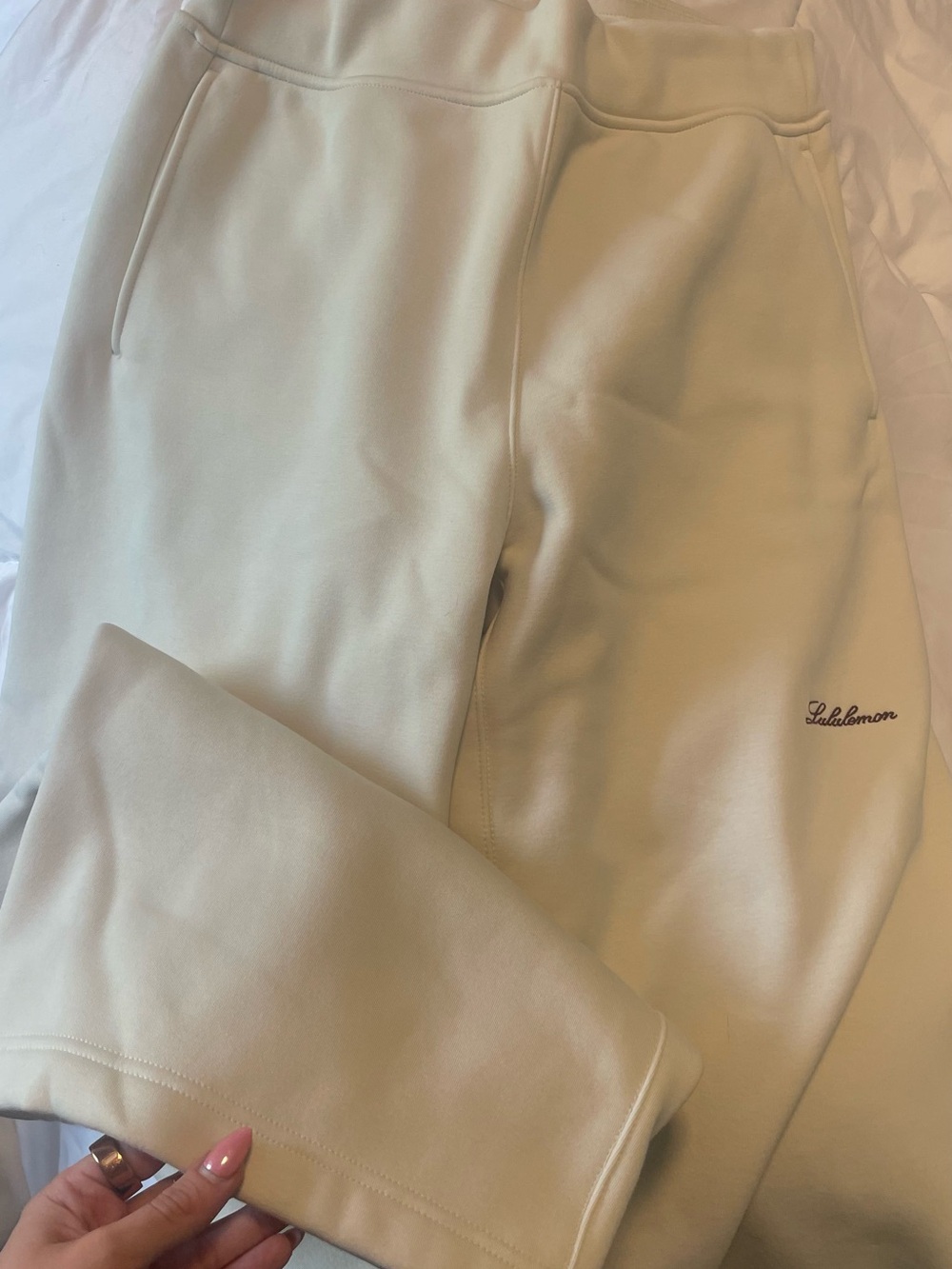 lululemon Wide Leg Ivory sweat pants